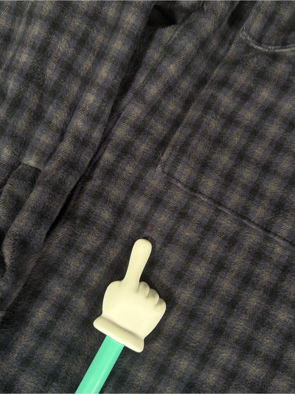 Abercrombie & Fitch Flannel Bomber Jacket Mens L Lined Full Zip Checkered Blue - Picture 2 of 11